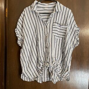 a.n.a Striped Blouse
